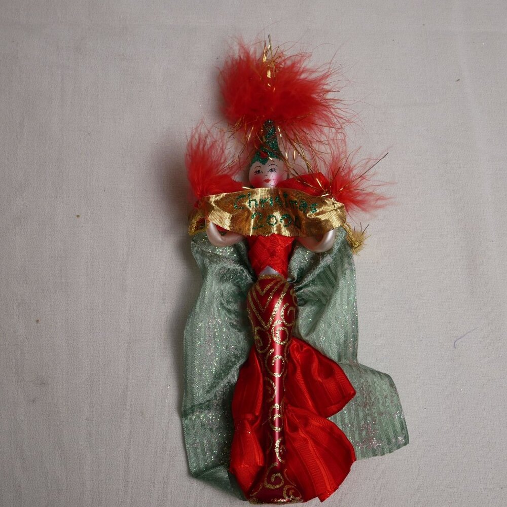 Christopher Radko Miss Christmas 2000 Ornament Vintage Festive Lady